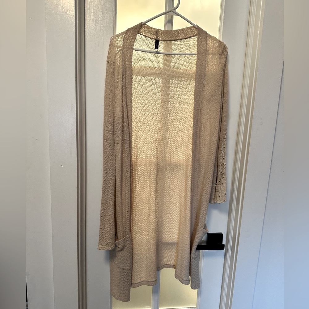 Anthropologie Long Knit Shrug